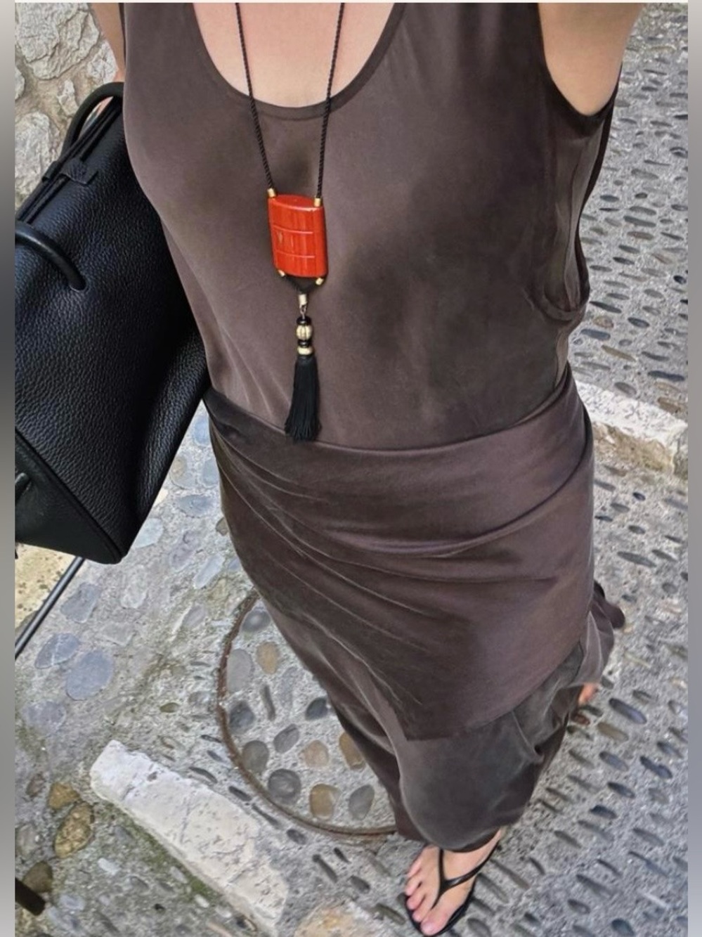 DISSH Colette Bitter Choc Silk Maxi Skirt - Picture 4 of 6